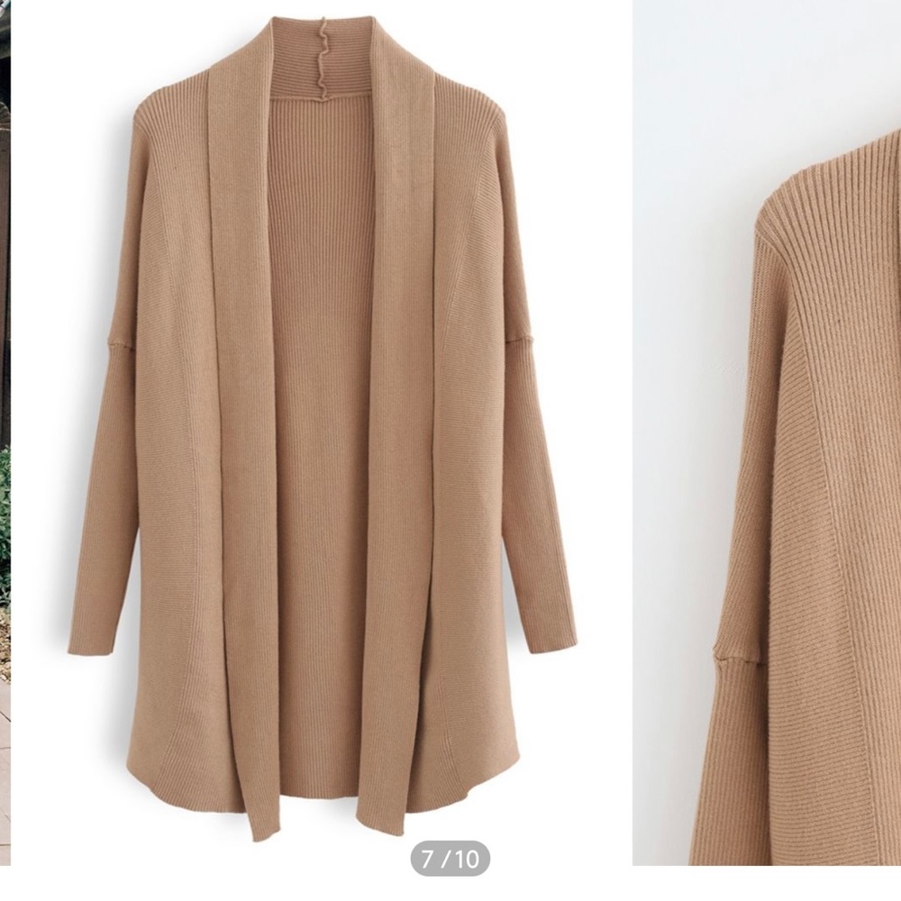 Chicwish Basic Rib Knit Drape Neck Cardigan - image 1